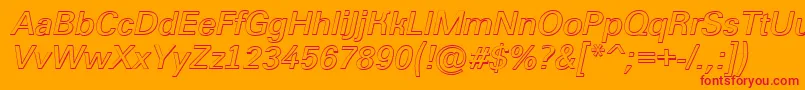 Grotic2-Schriftart – Rote Schriften auf orangefarbenem Hintergrund