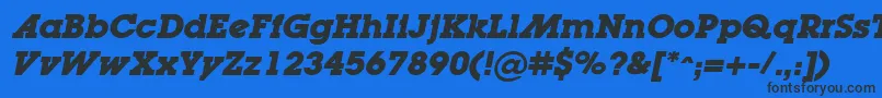 Шрифт LugaadBoldOblique – чёрные шрифты на синем фоне