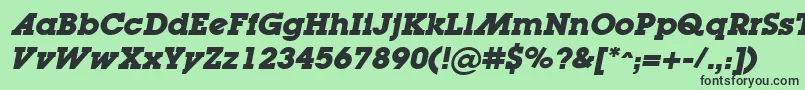 フォントLugaadBoldOblique – 緑の背景に黒い文字