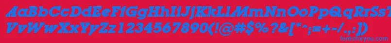 LugaadBoldOblique Font – Blue Fonts on Red Background