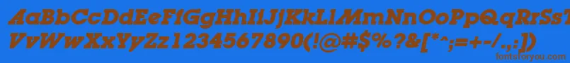 LugaadBoldOblique Font – Brown Fonts on Blue Background