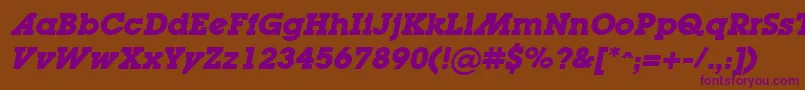 LugaadBoldOblique Font – Purple Fonts on Brown Background