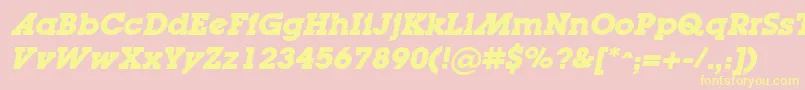 LugaadBoldOblique Font – Yellow Fonts on Pink Background