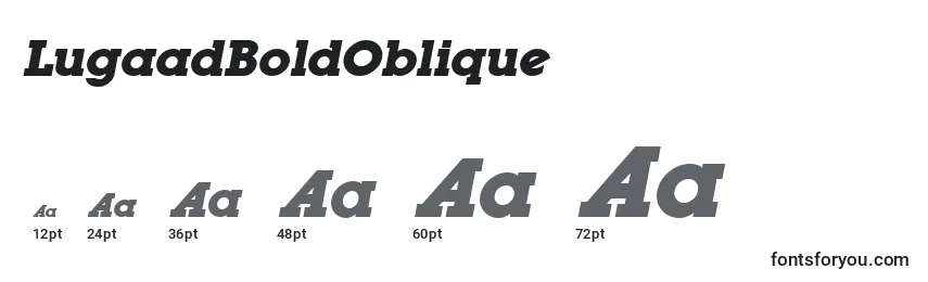Размеры шрифта LugaadBoldOblique
