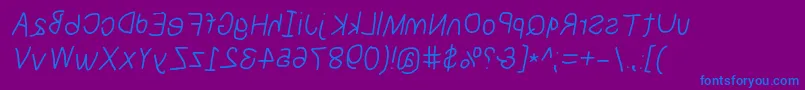 Weitere Informationen zur Numbbunnyrevita-Schriftart Numbbunnyrevita-Schriftart – Blaue Schriften auf violettem Hintergrund