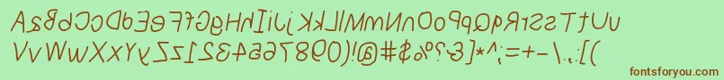Numbbunnyrevitaフォントについての詳細 フォントNumbbunnyrevita – 緑の背景に茶色のフォント