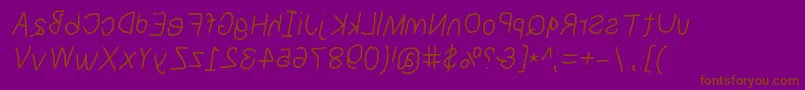 Police Numbbunnyrevita – polices brunes sur fond violet