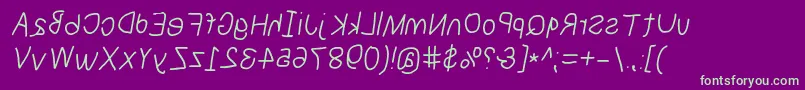 Шрифт Numbbunnyrevita – зелёные шрифты на фиолетовом фоне