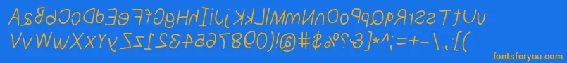 Подробнее о шрифте Numbbunnyrevita Шрифт Numbbunnyrevita – оранжевые шрифты на синем фоне