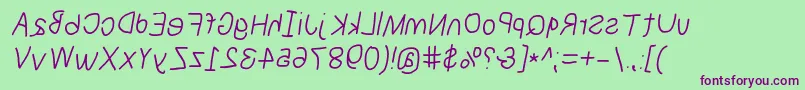 Numbbunnyrevita Font – Purple Fonts on Green Background