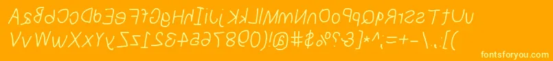 Fonte Numbbunnyrevita – fontes amarelas em um fundo laranja