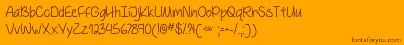 BehindBlueEyesOtf Font – Brown Fonts on Orange Background