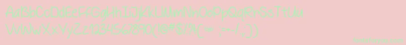 BehindBlueEyesOtf Font – Green Fonts on Pink Background