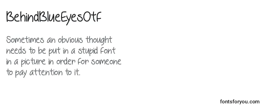 Review of the BehindBlueEyesOtf Font