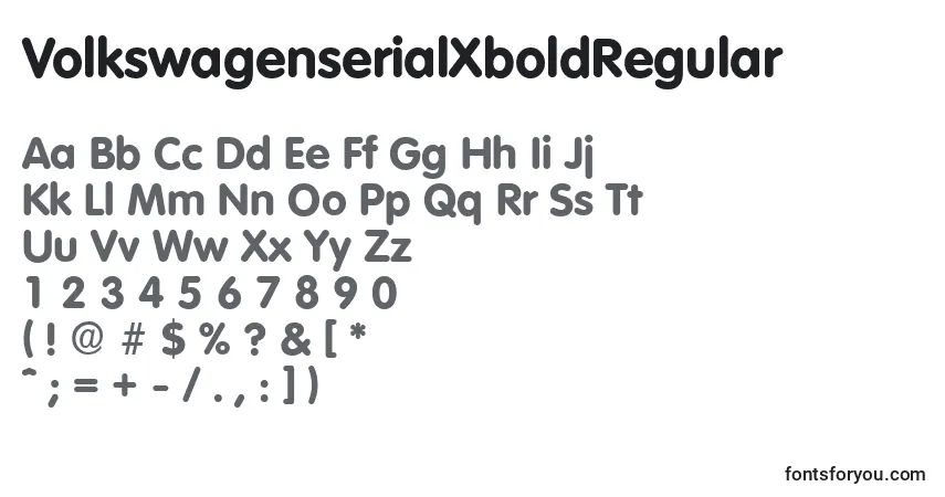 A fonte VolkswagenserialXboldRegular – alfabeto, números, caracteres especiais
