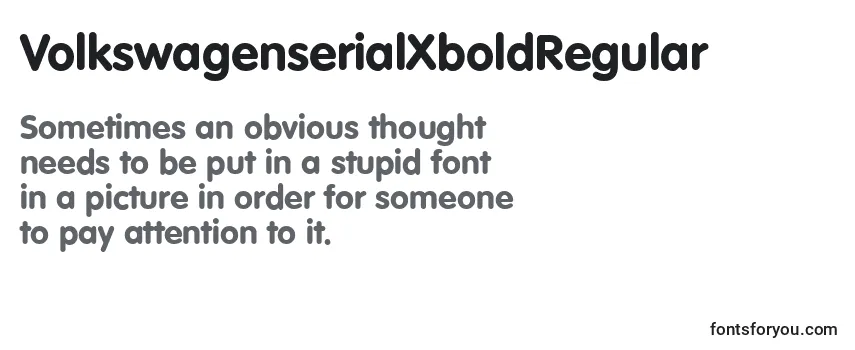 Review of the VolkswagenserialXboldRegular Font