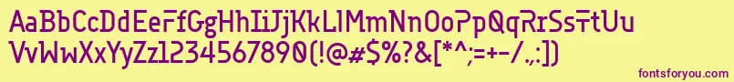 Accuratist Font – Purple Fonts on Yellow Background