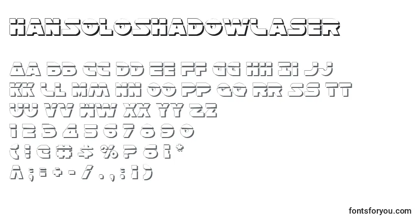 Czcionka HanSoloShadowLaser – alfabet, cyfry, specjalne znaki