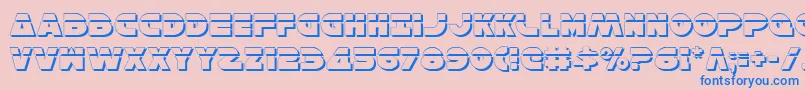 Weitere Informationen zur HanSoloShadowLaser-Schriftart HanSoloShadowLaser-Schriftart – Blaue Schriften auf rosa Hintergrund