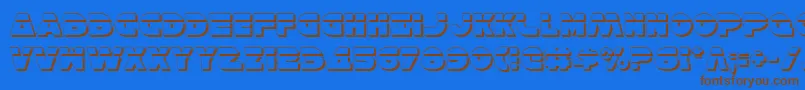 フォントHanSoloShadowLaser – 茶色の文字が青い背景にあります。