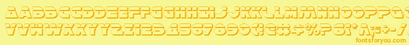 HanSoloShadowLaser Font – Orange Fonts on Yellow Background