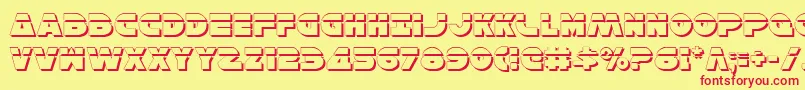 HanSoloShadowLaser Font – Red Fonts on Yellow Background