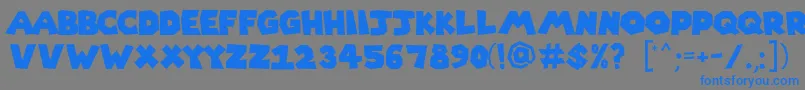 Supermario256 Font – Blue Fonts on Gray Background