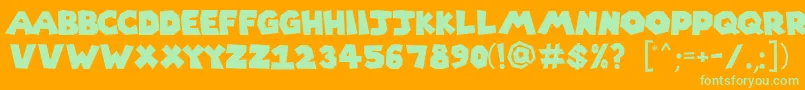 Supermario256 Font – Green Fonts on Orange Background