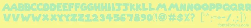 Supermario256 Font – Green Fonts on Yellow Background