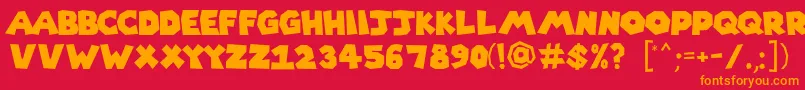 Supermario256 Font – Orange Fonts on Red Background