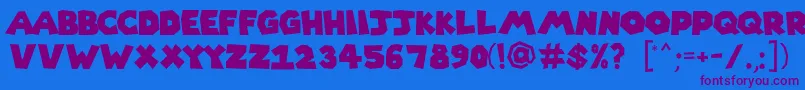 Supermario256 Font – Purple Fonts on Blue Background