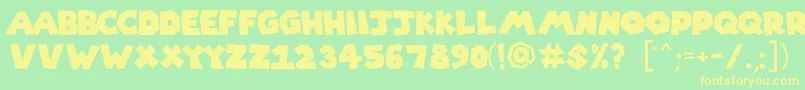 Supermario256 Font – Yellow Fonts on Green Background