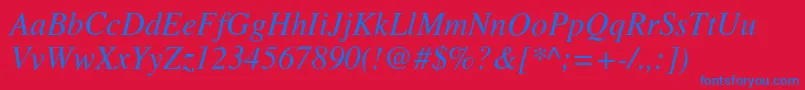 TimesItalic Font – Blue Fonts on Red Background