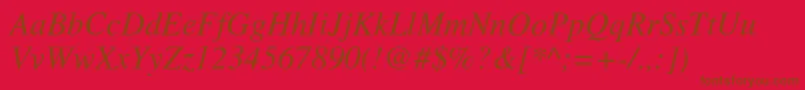 TimesItalic Font – Brown Fonts on Red Background
