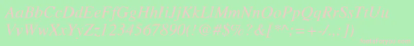 TimesItalic Font – Pink Fonts on Green Background