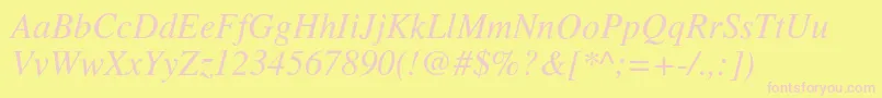 TimesItalic Font – Pink Fonts on Yellow Background