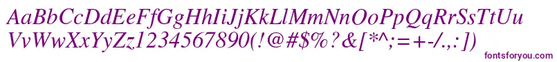 TimesItalic Font – Purple Fonts on White Background