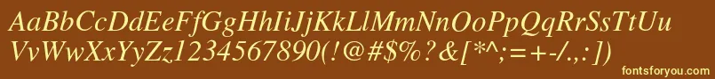 TimesItalic Font – Yellow Fonts on Brown Background
