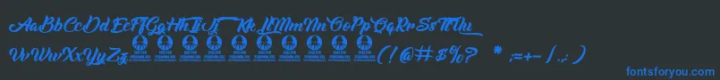 Albondigas Font – Blue Fonts on Black Background