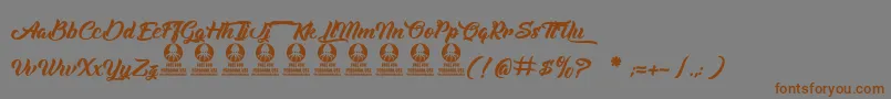 Albondigas Font – Brown Fonts on Gray Background