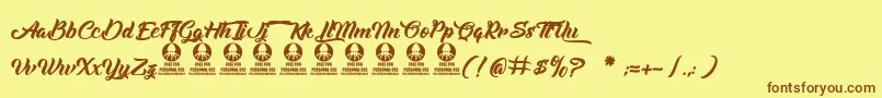 Albondigas Font – Brown Fonts on Yellow Background