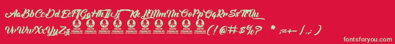 Albondigas Font – Green Fonts on Red Background