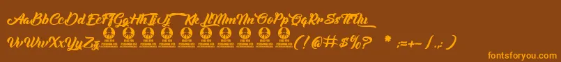 Albondigas Font – Orange Fonts on Brown Background