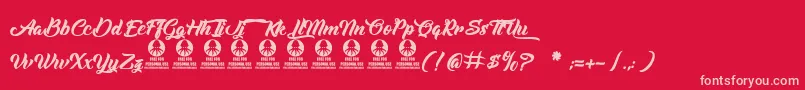 Albondigas Font – Pink Fonts on Red Background