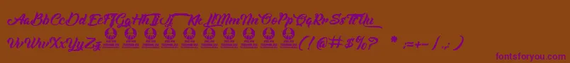 Albondigas Font – Purple Fonts on Brown Background