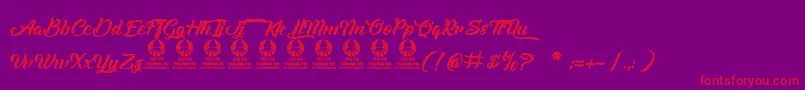 Albondigas Font – Red Fonts on Purple Background