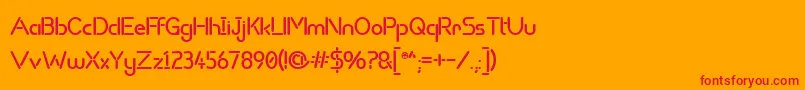 フォントUmSticks – オレンジの背景に赤い文字