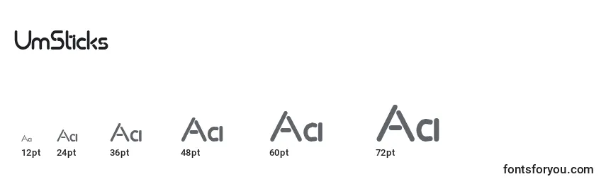 UmSticks Font Sizes