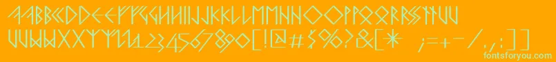 フォントRunishquillmkMedium – オレンジの背景に緑のフォント