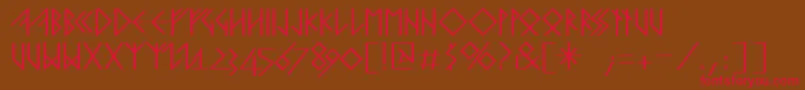 RunishquillmkMedium Font – Red Fonts on Brown Background